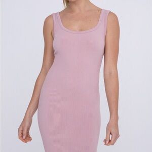 Mono B Money Maker Racer Back Midi Dress - Rose SIZE MEDIUM